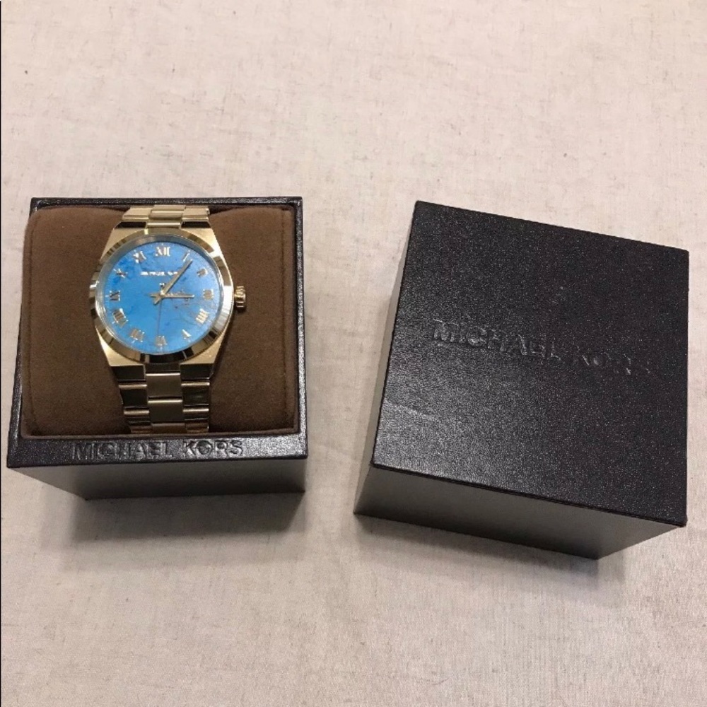 Michael Kors gold/turquoise Channing watch